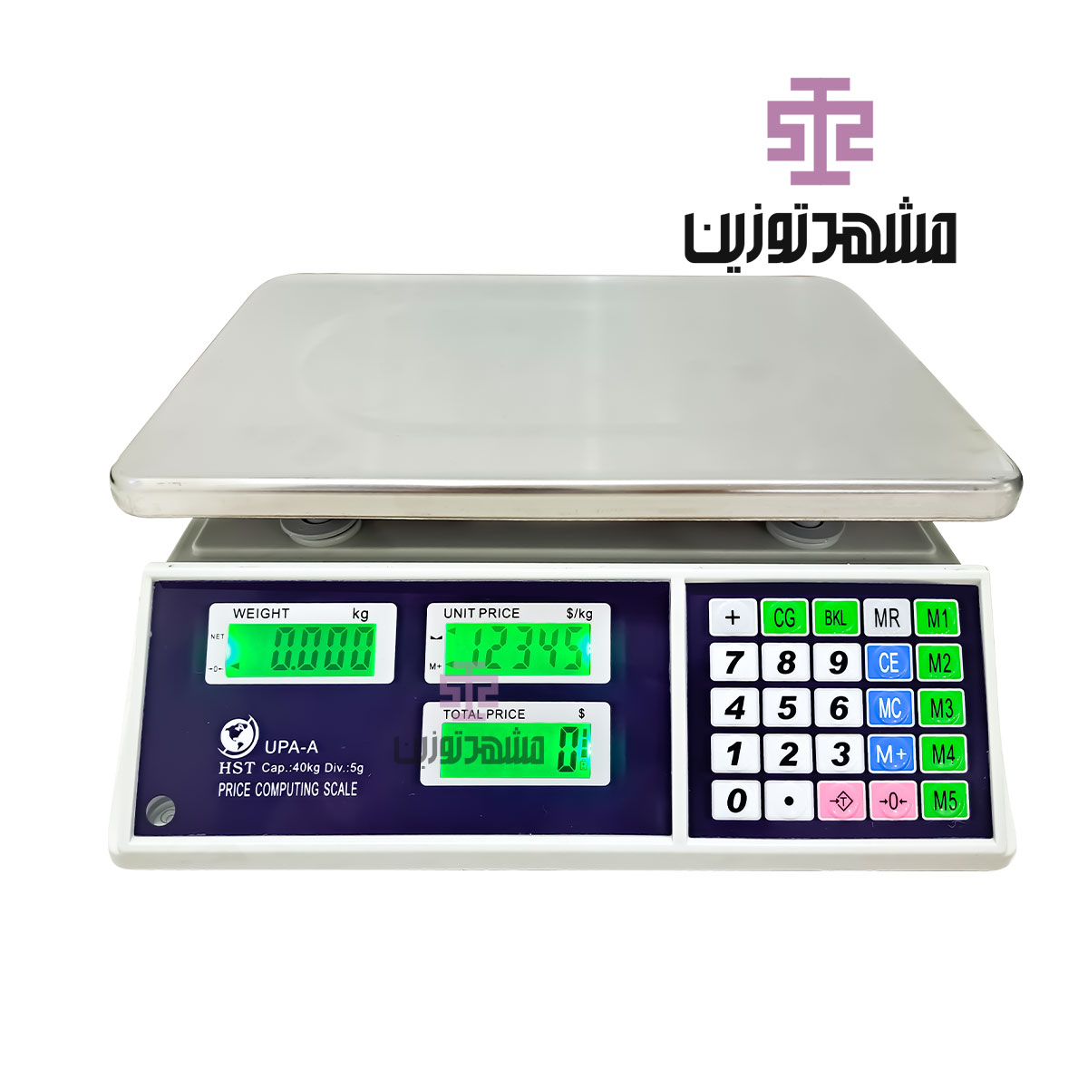 ترازو فروشگاهی شاهین 40 کیلوگرم سینی تخت ترازو فروشگاهی شاهین 40 کیلوگرم سینی تخت